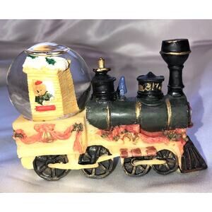 Christmas Train Engine World Bazaars Inc Ceramic Snow Globe Mini 4 inches